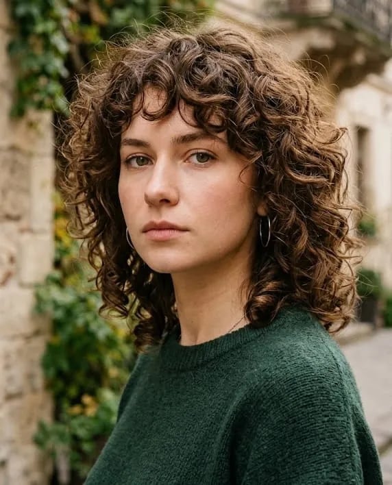 Collarbone Layered Lob With Wispy Bangs Collarbone Layered Lob With Wispy Bangs — Curly Hair