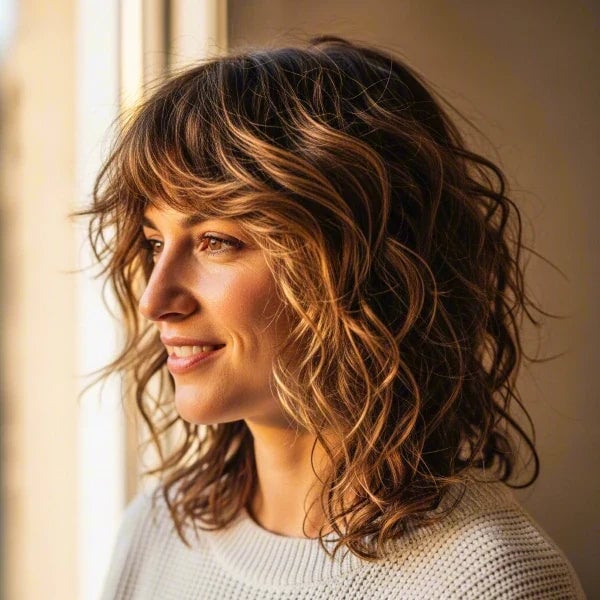 Collarbone Layers With Defined Curls Collarbone Layers With Defined Curls — Curly Hair Cuts