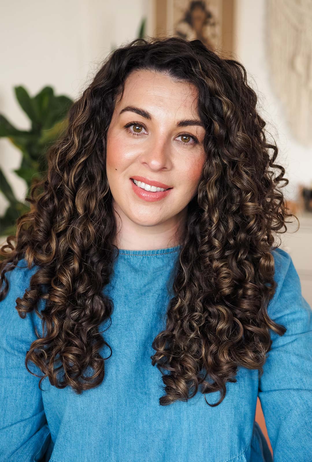 Mid-Back Layers With Caramel Highlights Mid-Back Layers With Caramel Highlights — Curly Hair Cuts