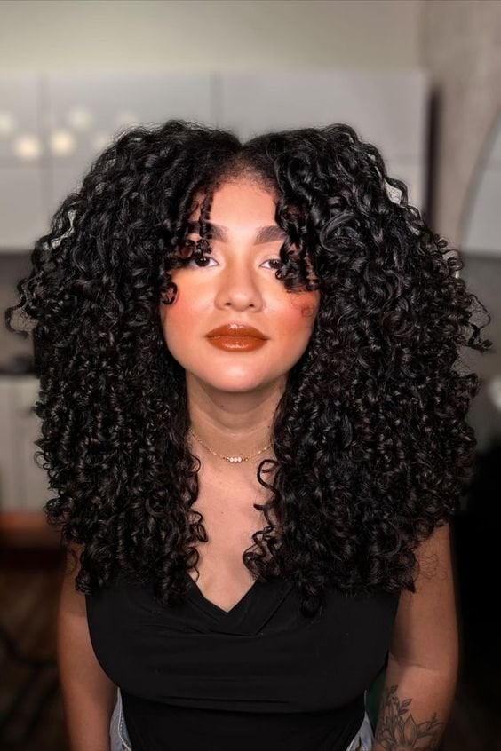 Mid Back Layers With Auburn Tones Mid Back Layers With Auburn Tones — Curly Hair Cutting