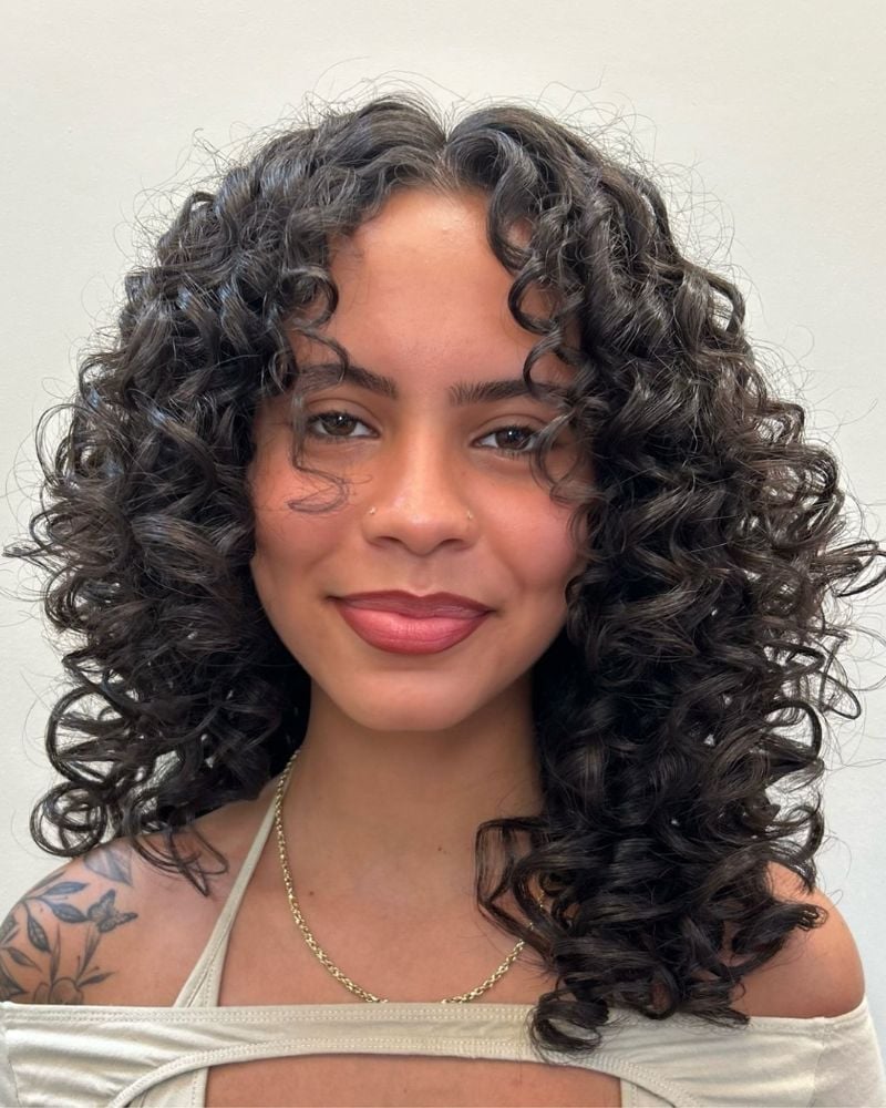 Shoulder Length Layers With Face Framing Shoulder Length Layers With Face Framing — Curly Hair Cutting