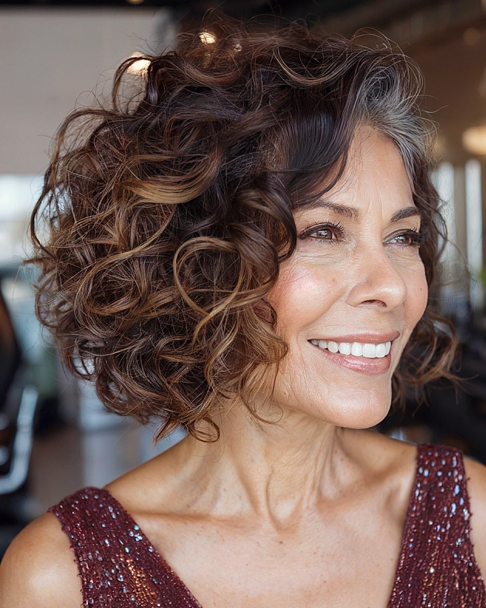 Collarbone Salt And Pepper Bob Volume, Middle Collarbone Salt And Pepper Bob Volume, Middle — Curly Hair Hairstyles