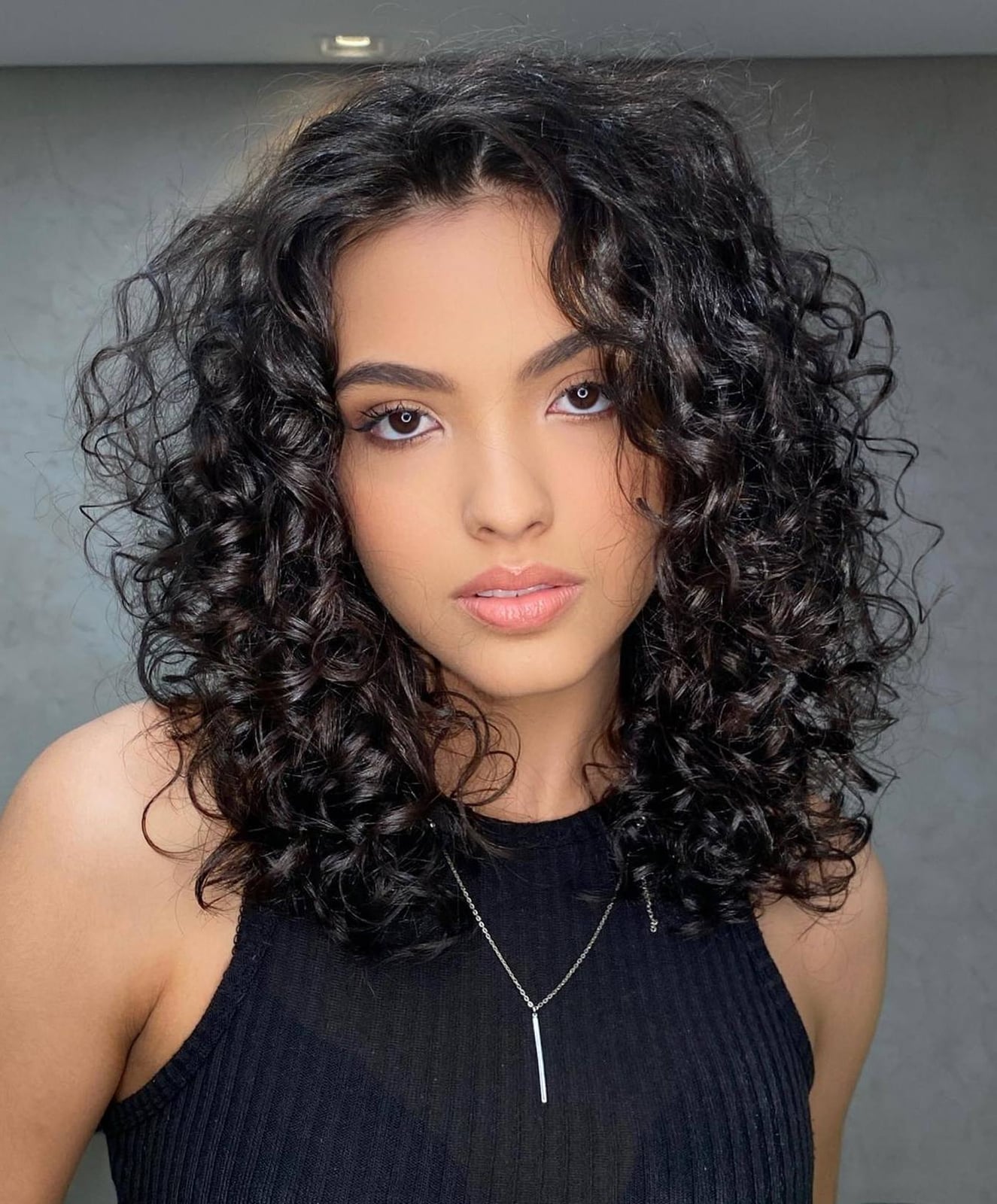 Collarbone Layers With Air Dried Curls Collarbone Layers With Air Dried Curls — Curly Hair Hairstyles