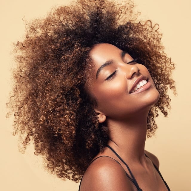 Shoulder Length Afro With Auburn Highlights Shoulder Length Afro With Auburn Highlights — Curly Hair Hairstyles