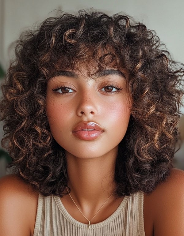 Shoulder Length Layers With Side Part Shoulder Length Layers With Side Part — Curly Hair Hairstyles