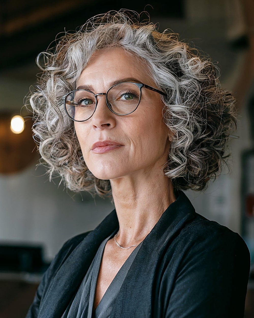 Collarbone Salt And Pepper Bob Collarbone Salt And Pepper Bob — Curly Hair Hairstyles