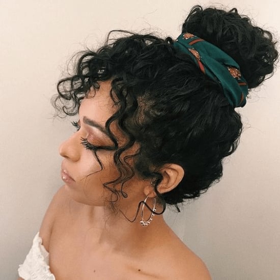Thick Black Curly Hair Updo With Scarf Thick Black Curly Hair Updo With Scarf — Curly Hair Natural