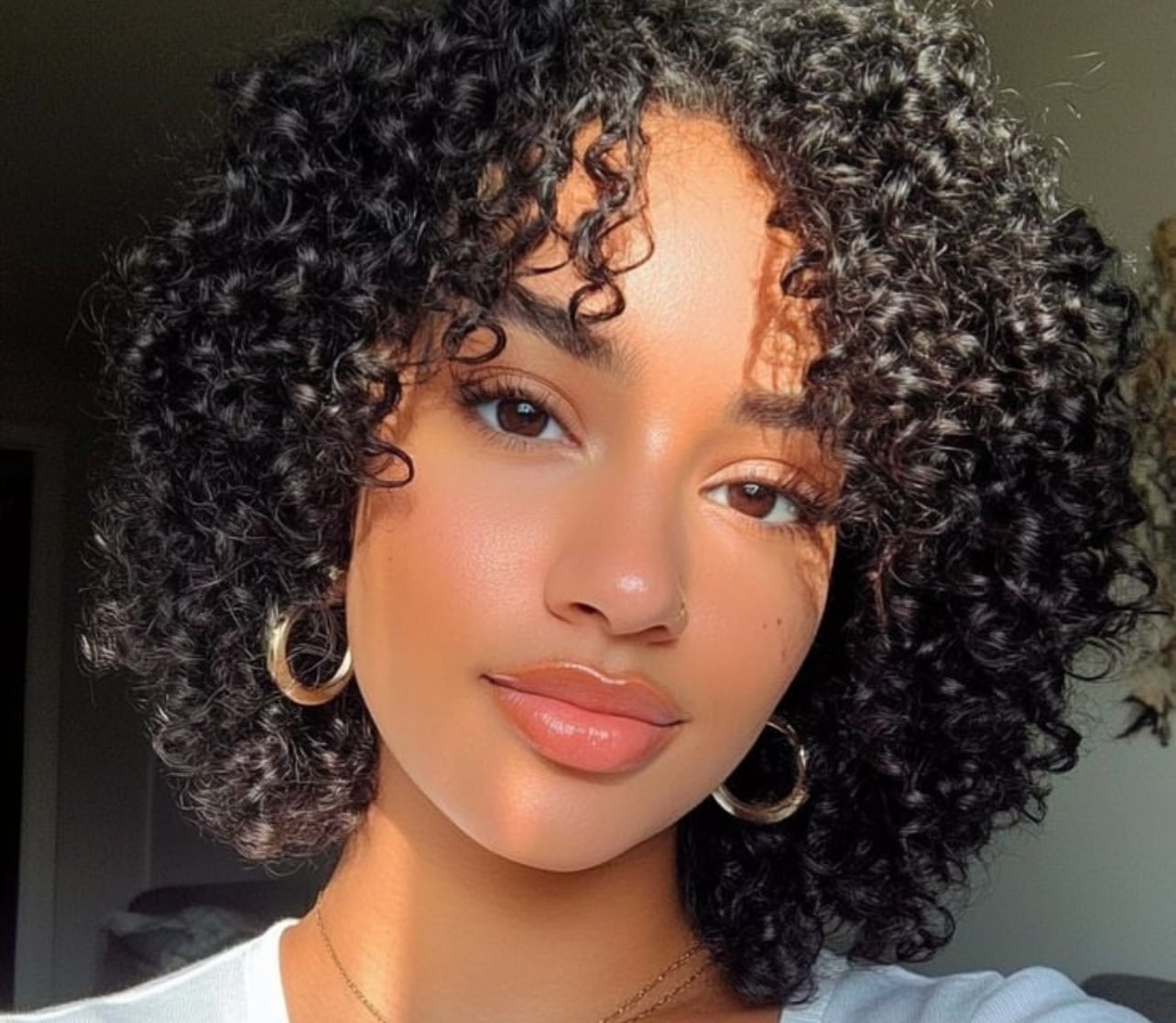 Defined Chin Length Bob With Side Part Defined Chin Length Bob With Side Part — Curly Hair Natural