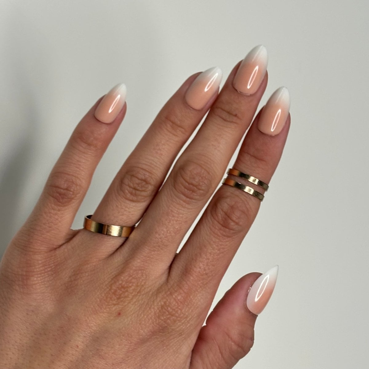 Short Almond Nude Ombre French Tips Short Almond Nude Ombre French Tips — Cute Almond Nails