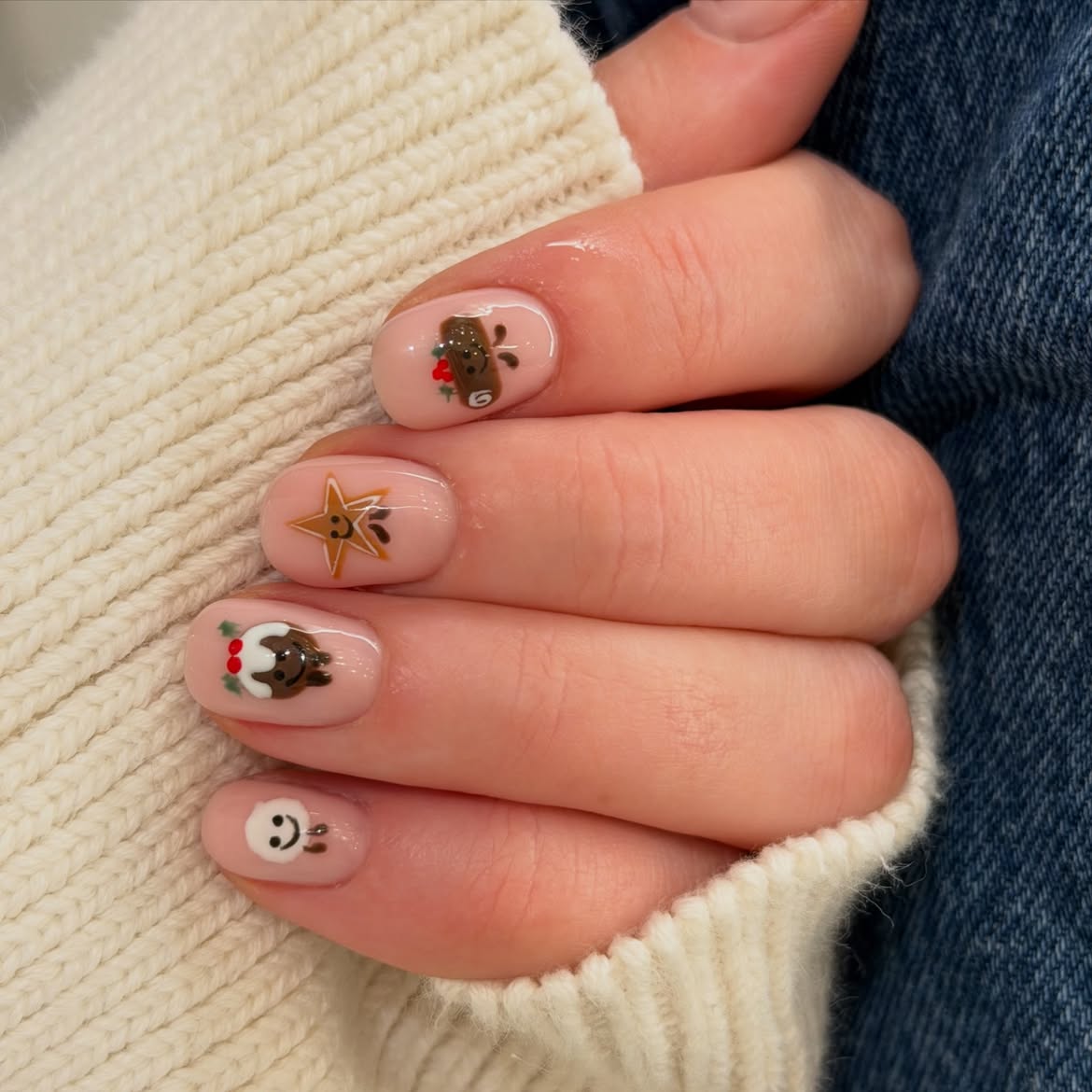 Cute Christmas Character Nail Art Designs