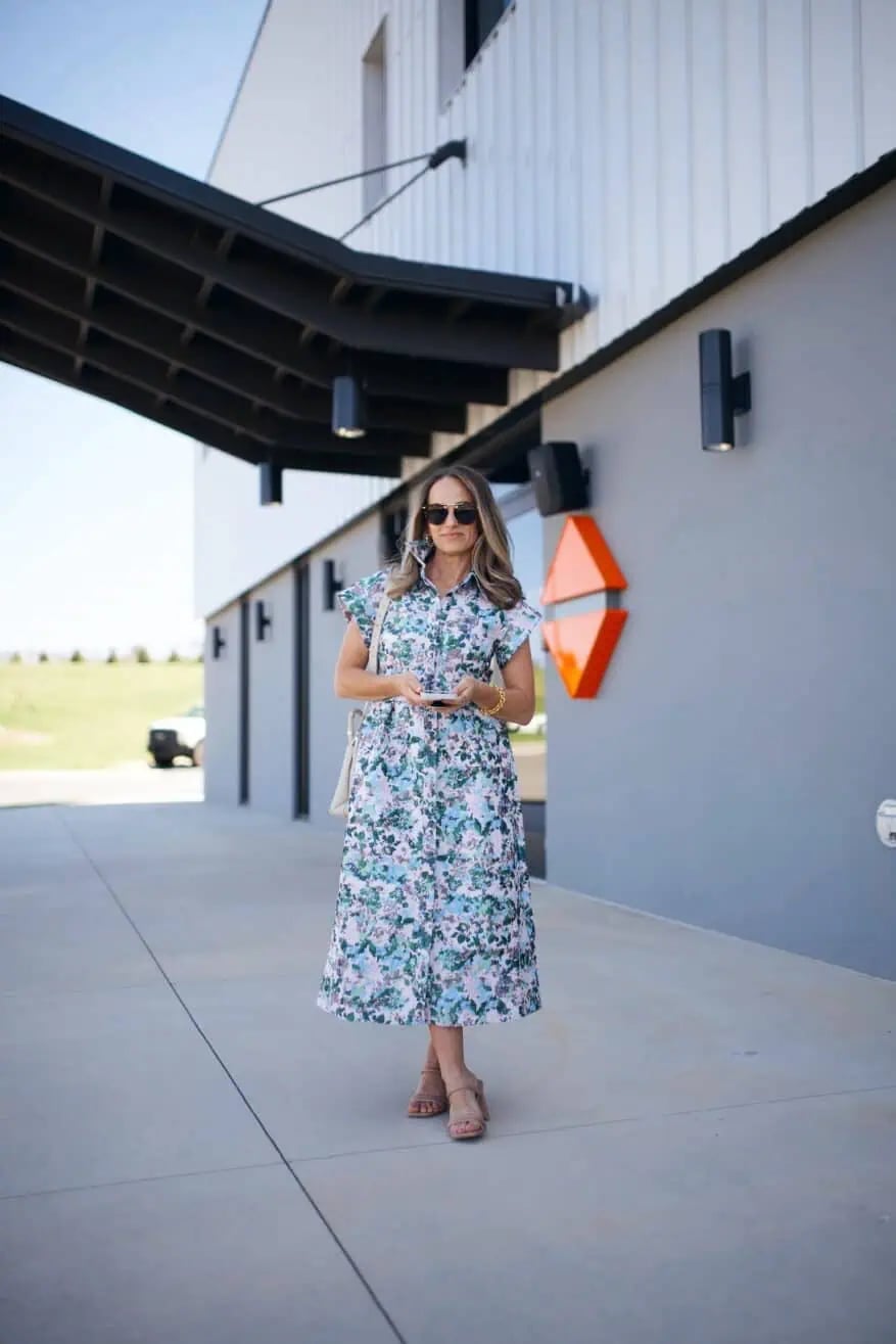Floral Print Shirt Dress Floral Print Shirt Dress — Cute Church Outfit