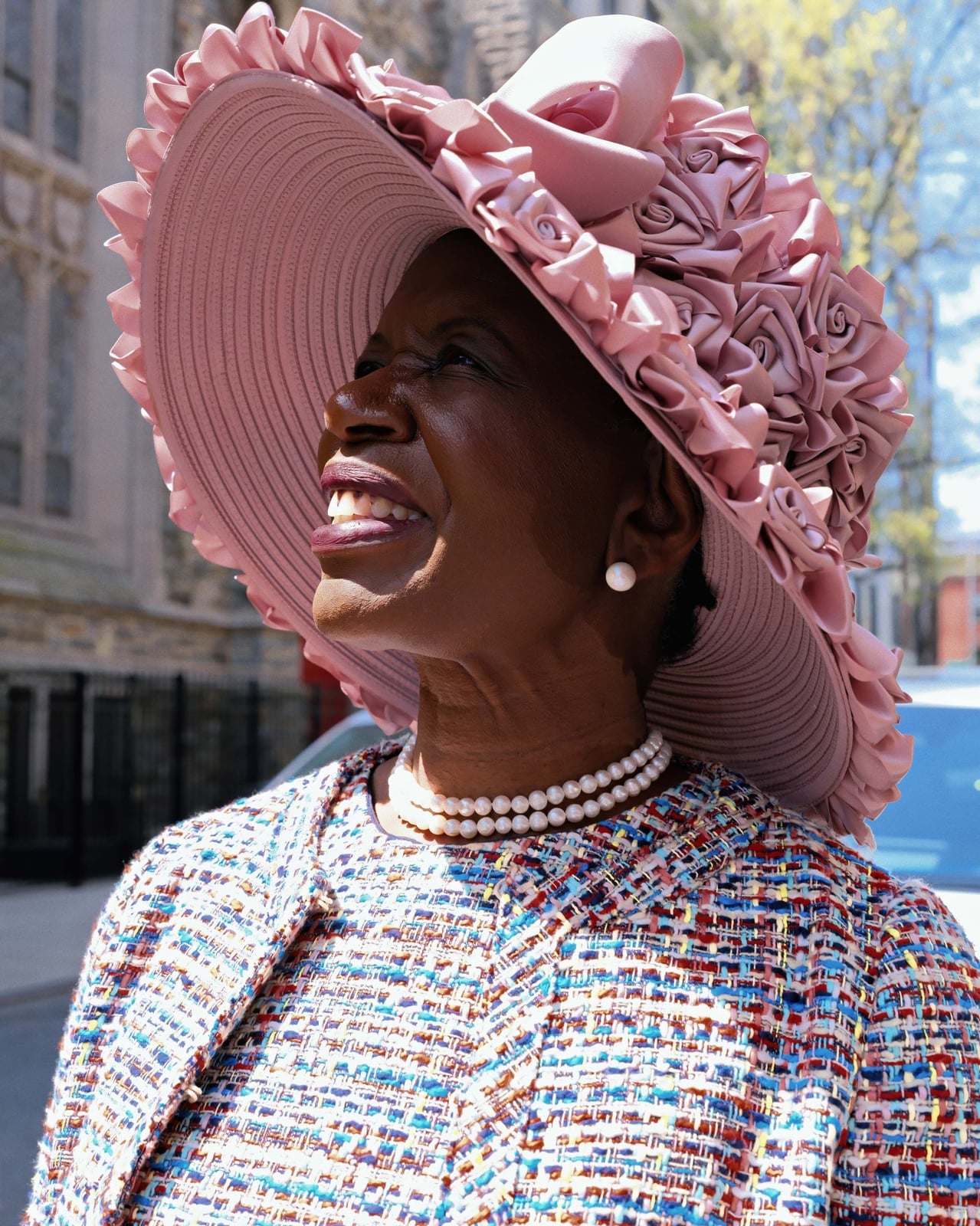 Textured Tweed Jacket and Pink Hat Textured Tweed Jacket and Pink Hat — Cute Church Outfit