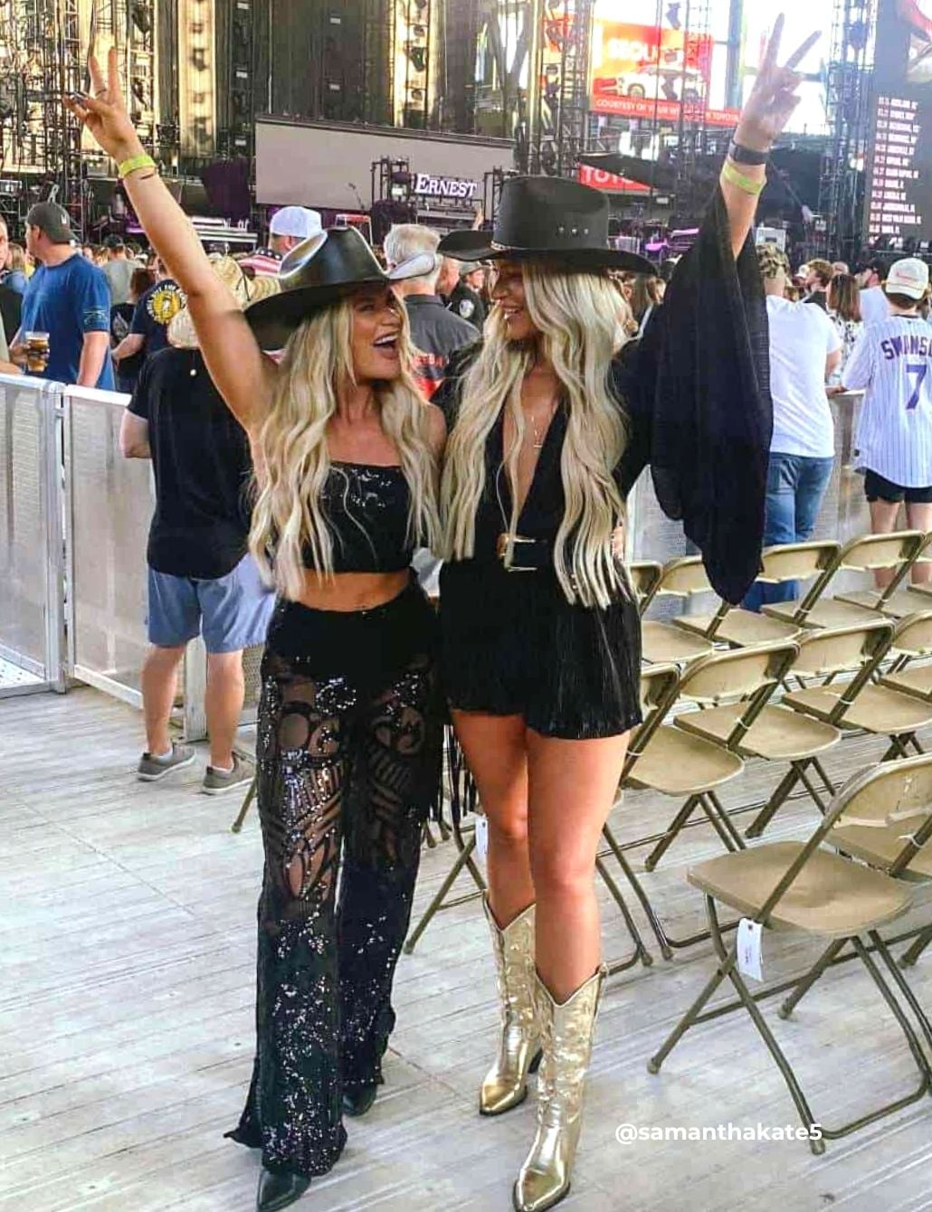Embellished Pants with Cowboy Boots Concert Style Embellished Pants with Cowboy Boots Concert Style — Cute Concert Outfit