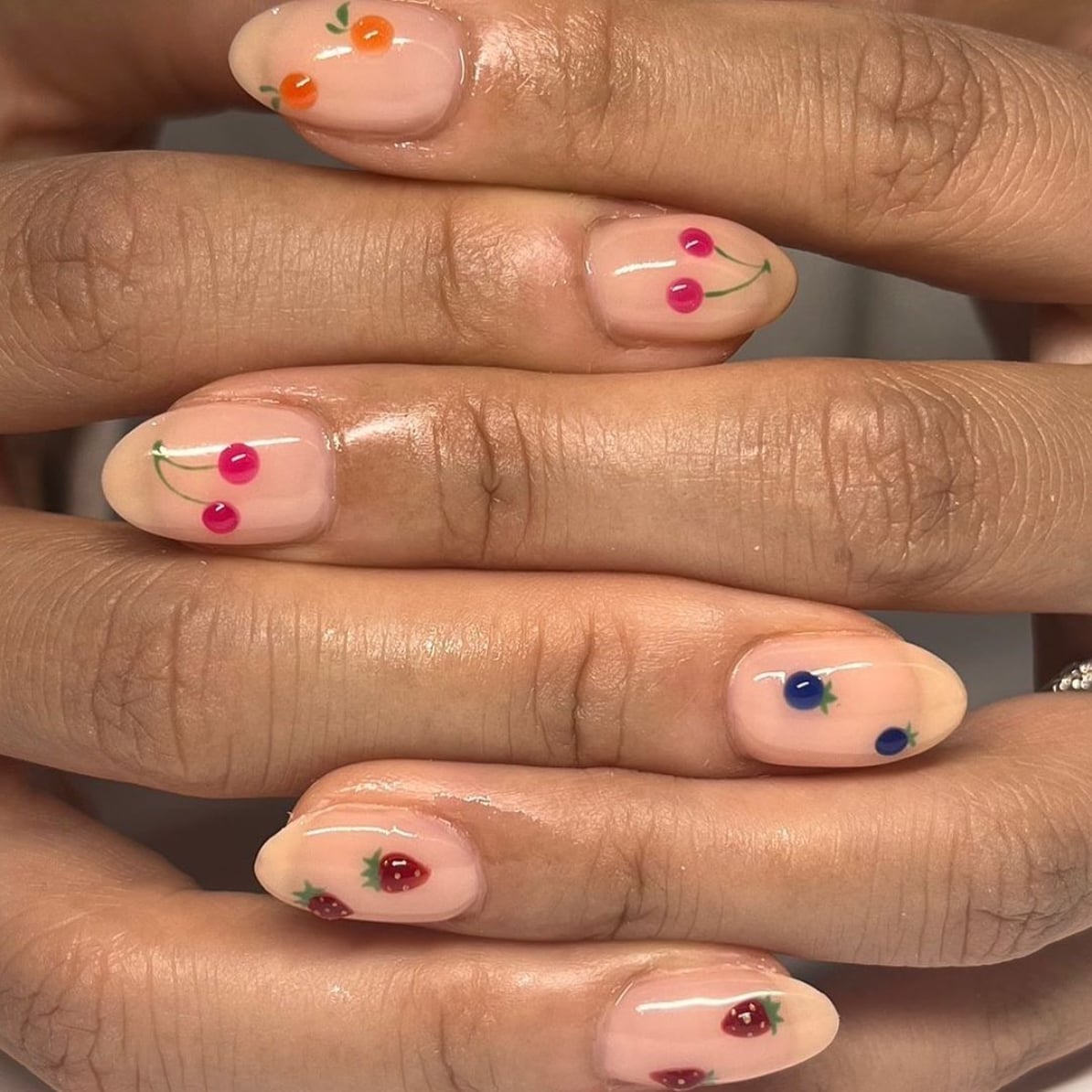 Short Oval Fruit Motif Nails Short Oval Fruit Motif Nails — Cute Nails