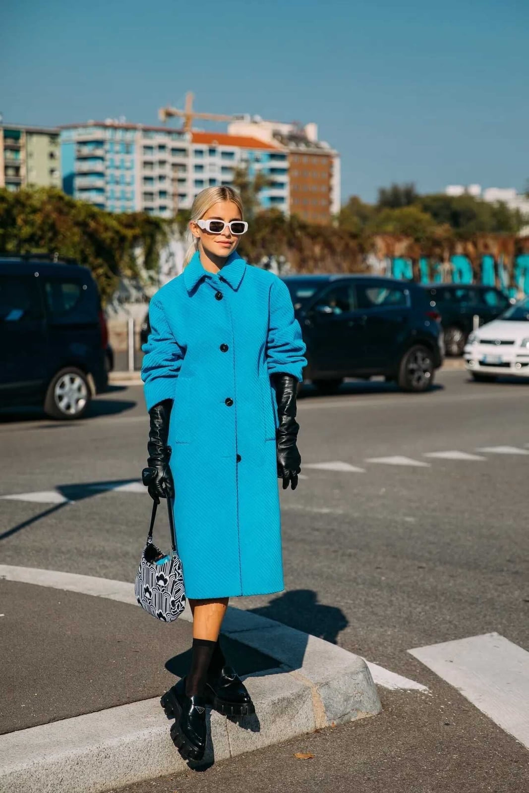 Bright Blue Textured Wool Coat Outfit Bright Blue Textured Wool Coat Outfit — Cute Outfits