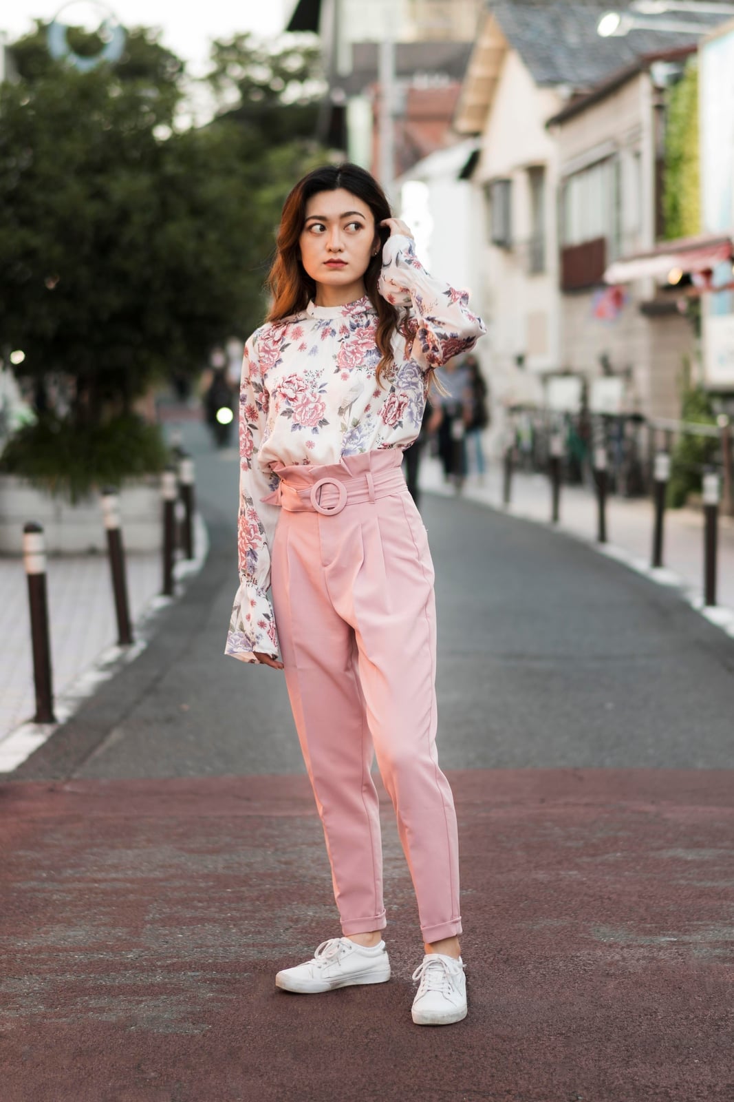 Floral Blouse and Belted Trousers Floral Blouse and Belted Trousers — Cute Outfits