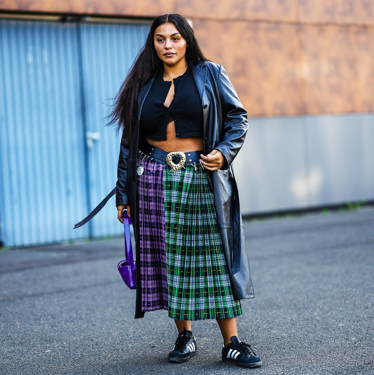 Plaid Kilt and Leather Trench Coat Plaid Kilt and Leather Trench Coat — Cute Outfits