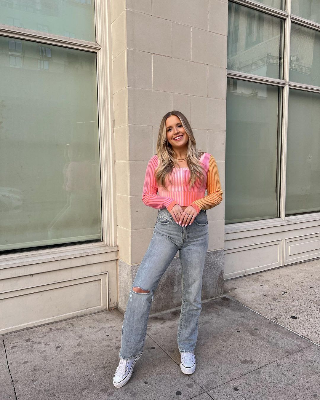 Tie-Dye Top with Ripped Straight-Leg Jeans Tie-Dye Top with Ripped Straight-Leg Jeans — Cute Outfits for School
