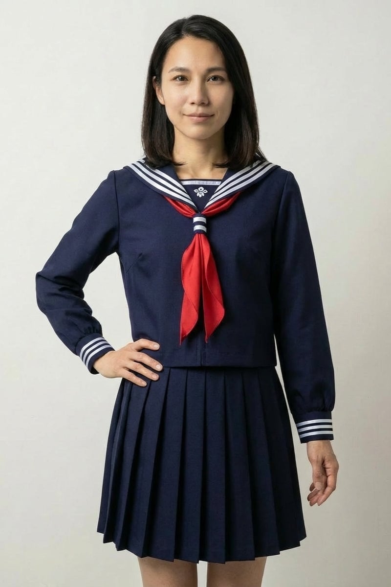 Classic Sailor Uniform with Pleated Skirt Classic Sailor Uniform with Pleated Skirt — Cute Outfits for School
