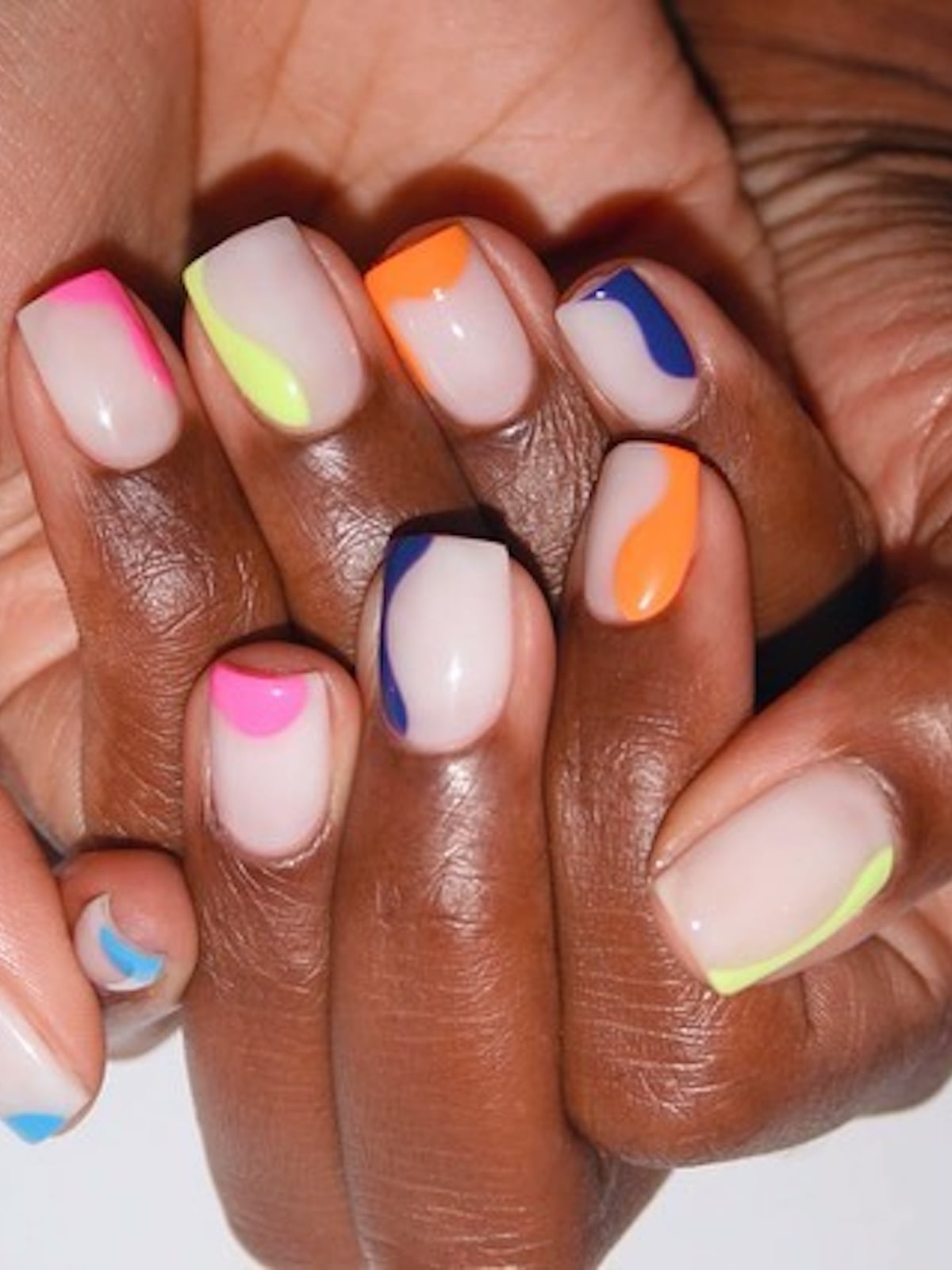Sheer Nude Abstract Stripe Short Square Nails Sheer Nude Abstract Stripe Short Square Nails — Cute Square Nails