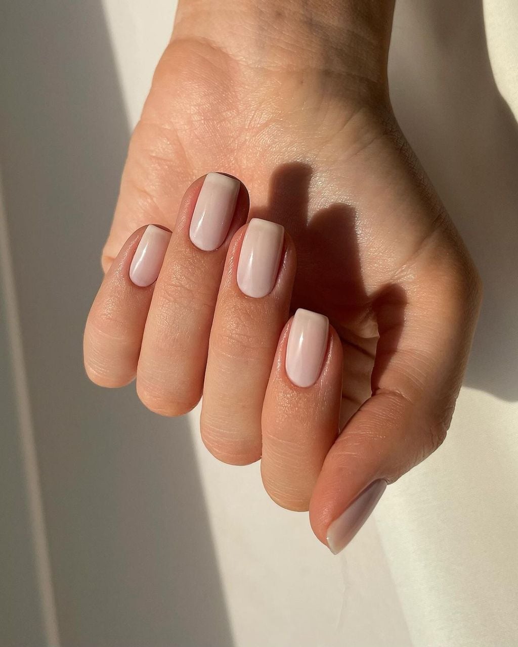 Milky Nude Glossy Short Square Nails Milky Nude Glossy Short Square Nails — Cute Square Nails