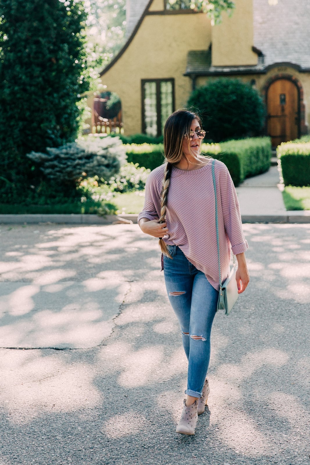 Pink Striped Knit Top with Skinny Jeans Pink Striped Knit Top with Skinny Jeans — Cute Style