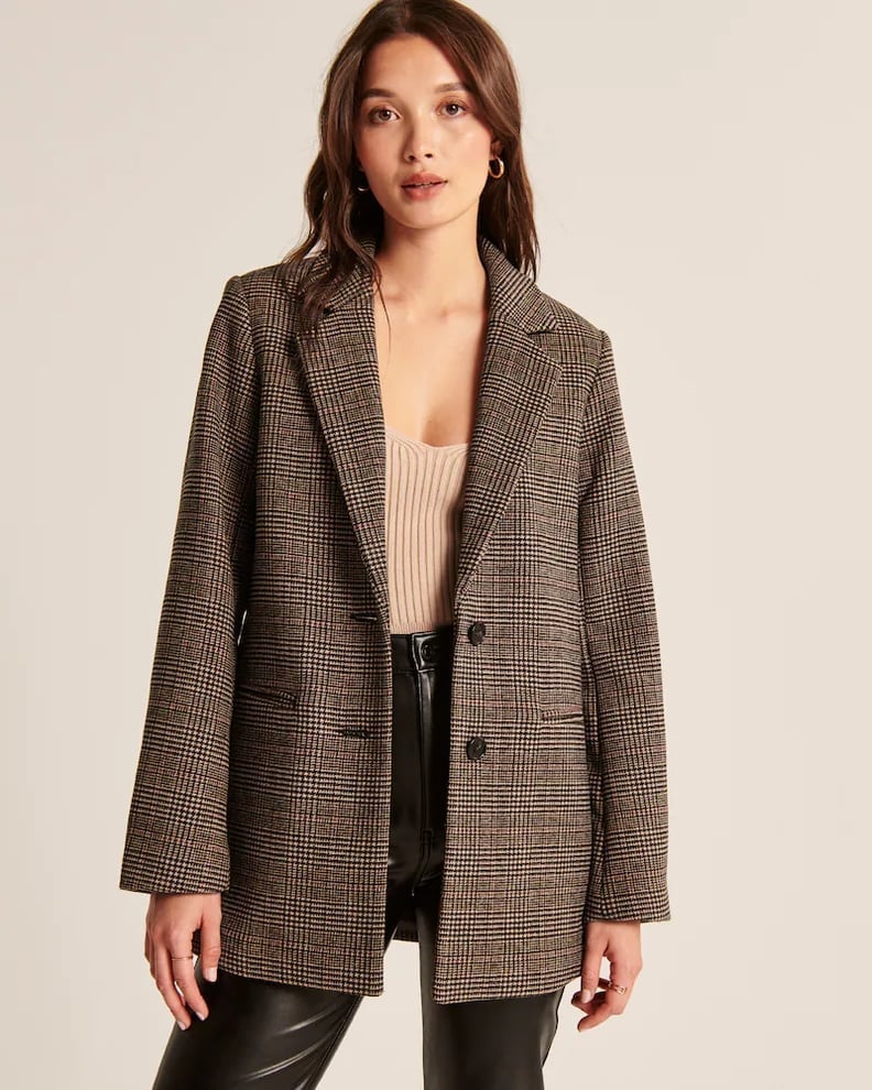 Plaid wool blazer over knit top with faux leather trousers Plaid wool blazer over knit top with faux leather trousers — Dark Academia Outfits