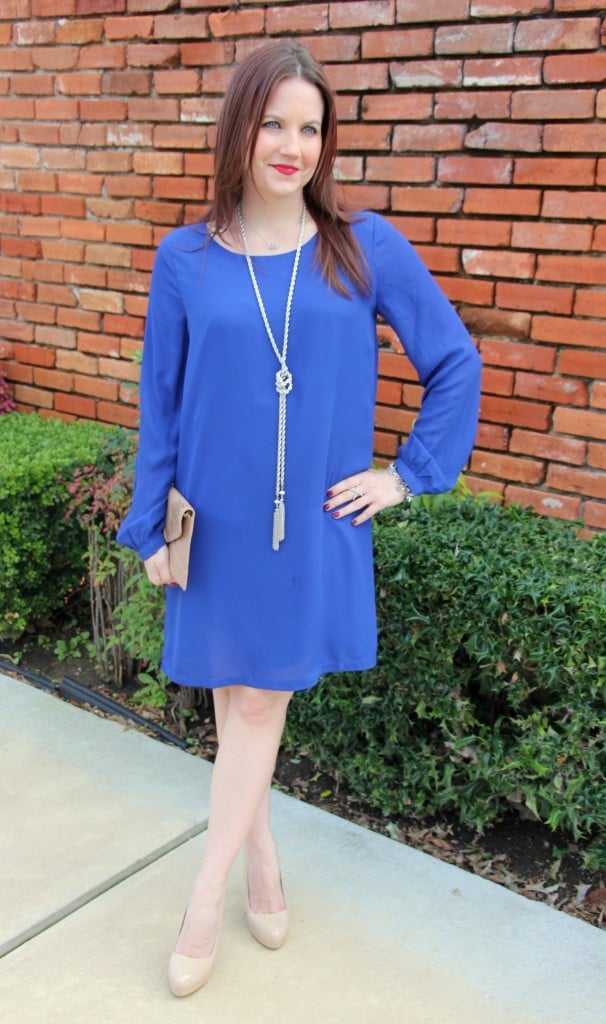 Royal blue shift dress with long sleeves Royal blue shift dress with long sleeves — Dark Blue Dress
