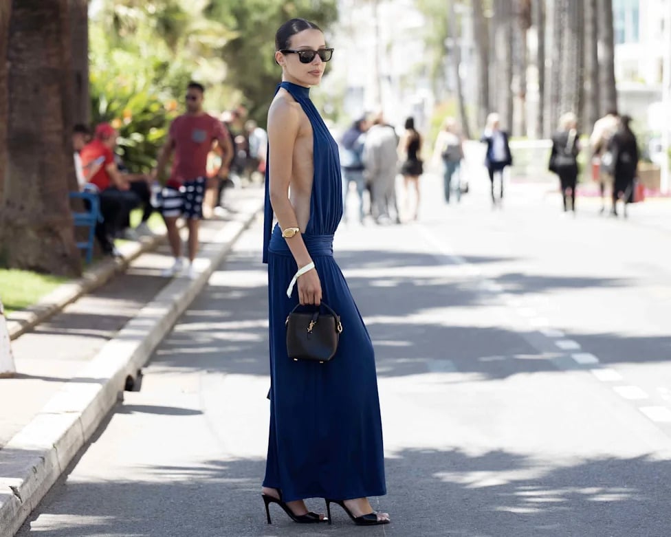 Dark blue maxi dress with halter neck and open back Dark blue maxi dress with halter neck and open back — Dark Blue Dress