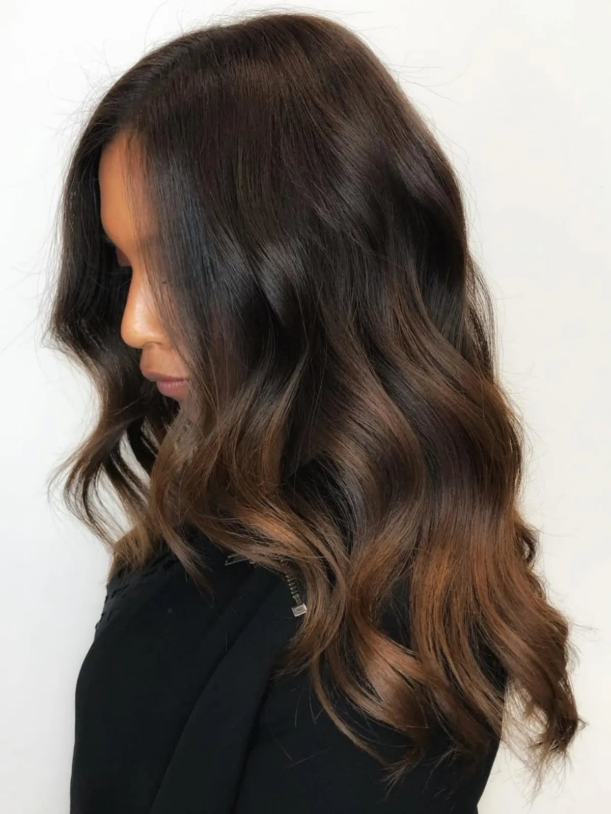 Dark Brown With Subtle Balayage Highlights Dark Brown With Subtle Balayage Highlights — Dark Brown Hair