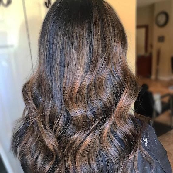 Dark Brown With Highlights and Waves Dark Brown With Highlights and Waves — Dark Brown Hair