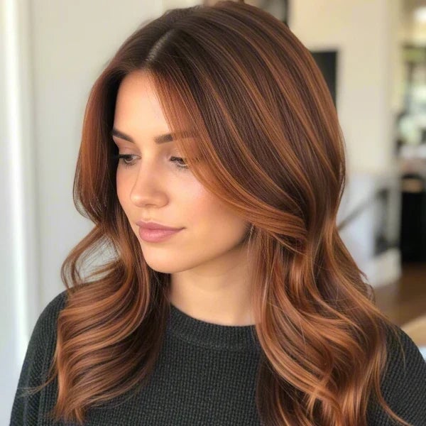 Collarbone Dark Auburn With Copper Collarbone Dark Auburn With Copper — Dark Highlights