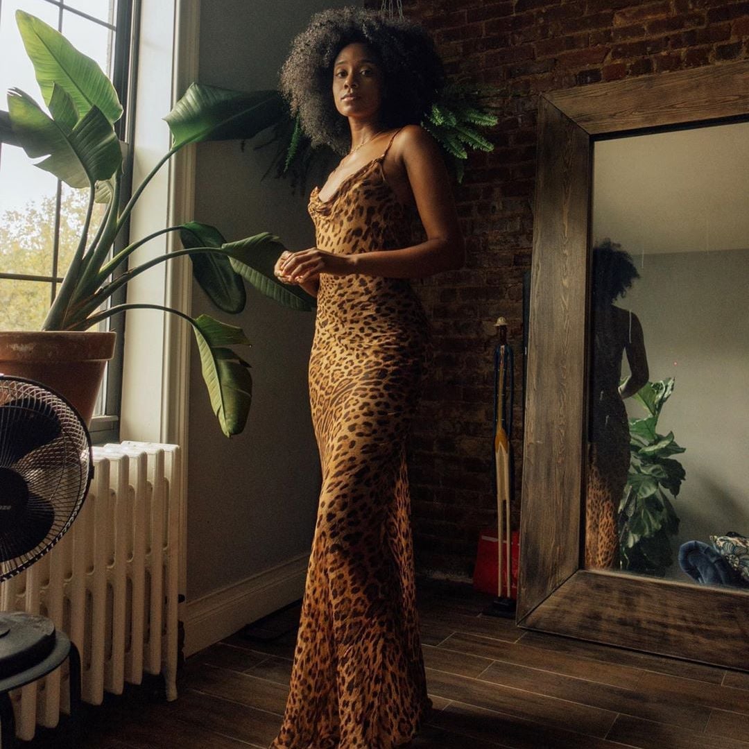 Leopard Print Satin Maxi Dress with Cowl Neck Leopard Print Satin Maxi Dress with Cowl Neck — Date Night Dresses
