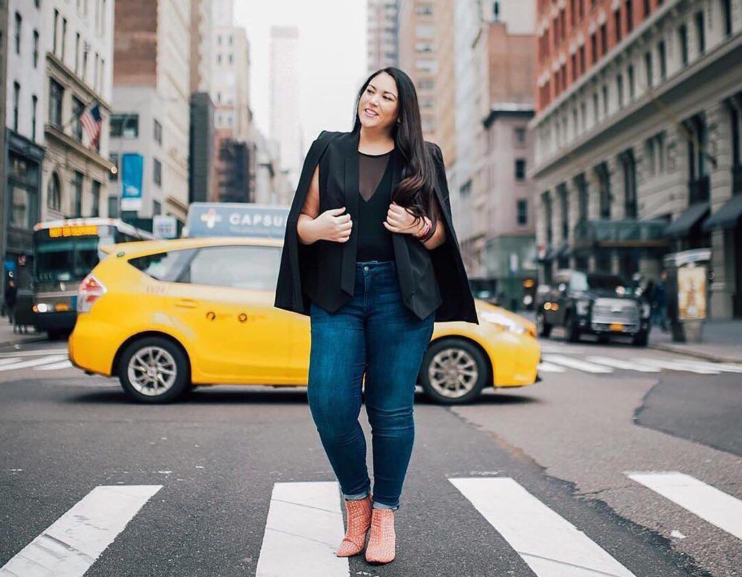 Cape Blazer Over Sheer Top and Blue Jeans Cape Blazer Over Sheer Top and Blue Jeans — Date Night Outfits
