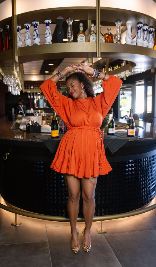 Vibrant Orange Mini Dress for a Party Date Vibrant Orange Mini Dress for a Party Date — Date Outfit