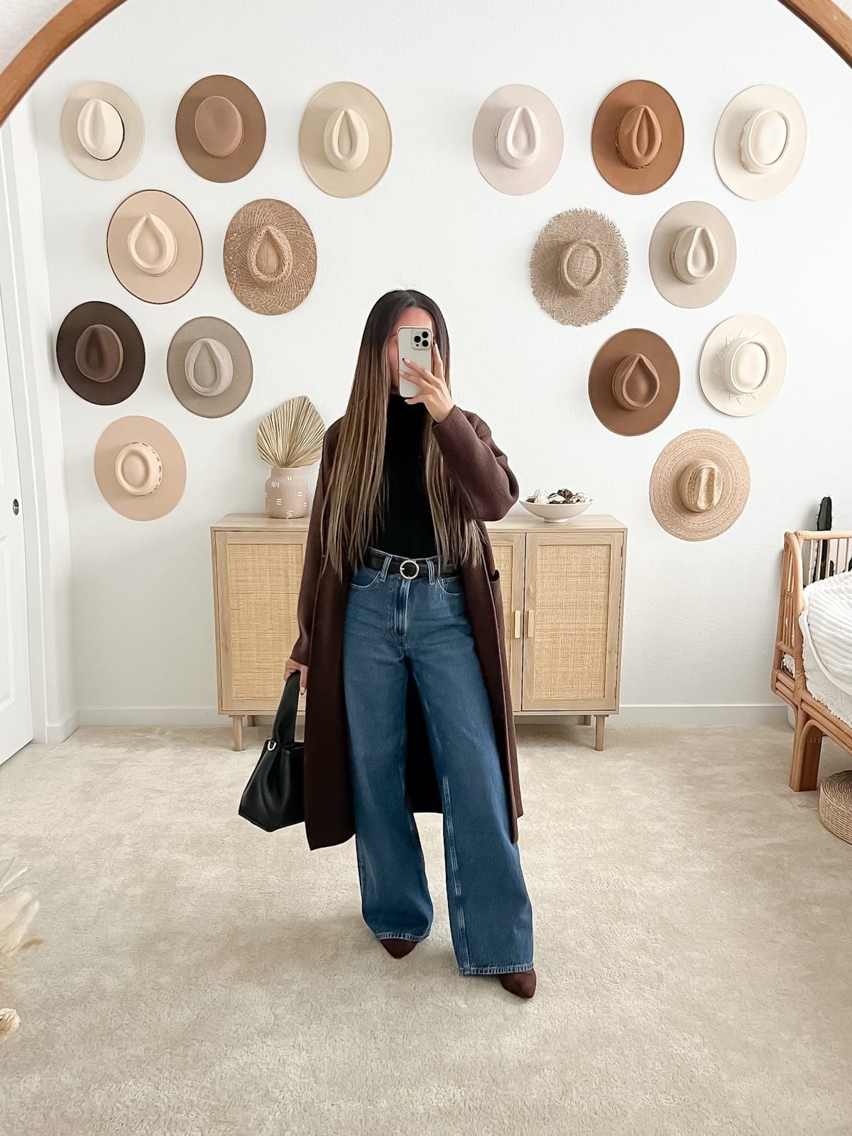 Slip Dress Under Camel Coat with Bow Heels Slip Dress Under Camel Coat with Bow Heels — Date Outfit
