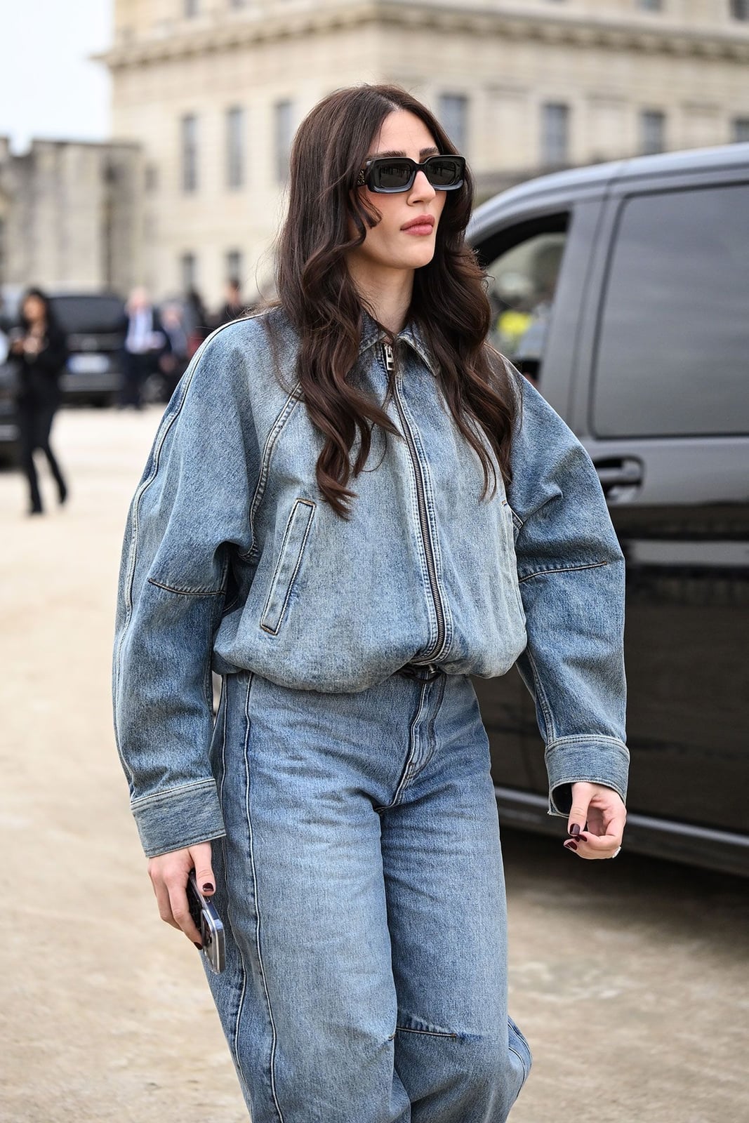 Oversized Denim Bomber Jacket Set Oversized Denim Bomber Jacket Set — Denim Jacket Outfits