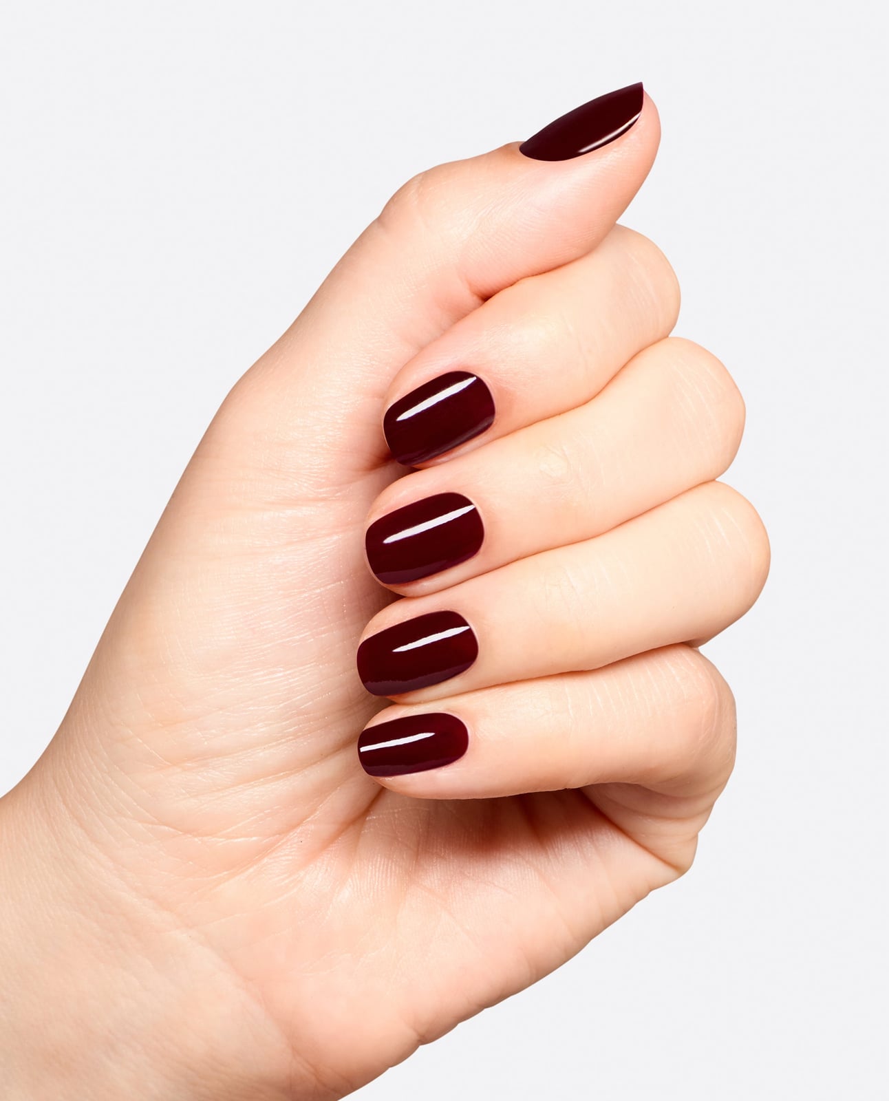 Short Oval Deep Wine Red Glossy Dip Nails Short Oval Deep Wine Red Glossy Dip Nails