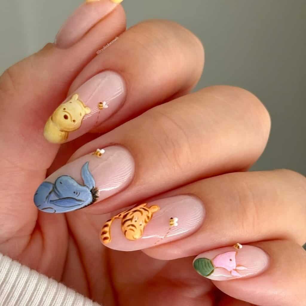 Winnie the Pooh 3D Character Short Oval Nails Winnie the Pooh 3D Character Short Oval Nails — Disney Nails