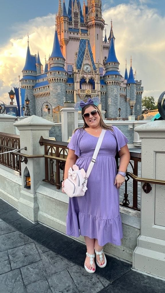 Purple Tiered Midi Dress With Mickey Mouse Ears Purple Tiered Midi Dress With Mickey Mouse Ears — Disney Outfits
