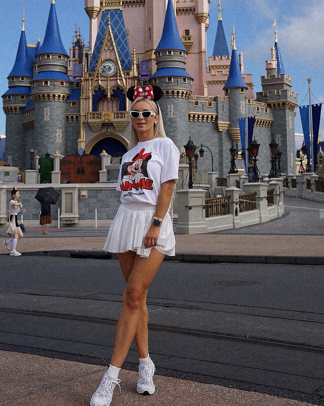 White Minnie Mouse Tee Pleated Mini Skirt Combo White Minnie Mouse Tee Pleated Mini Skirt Combo — Disney Outfits