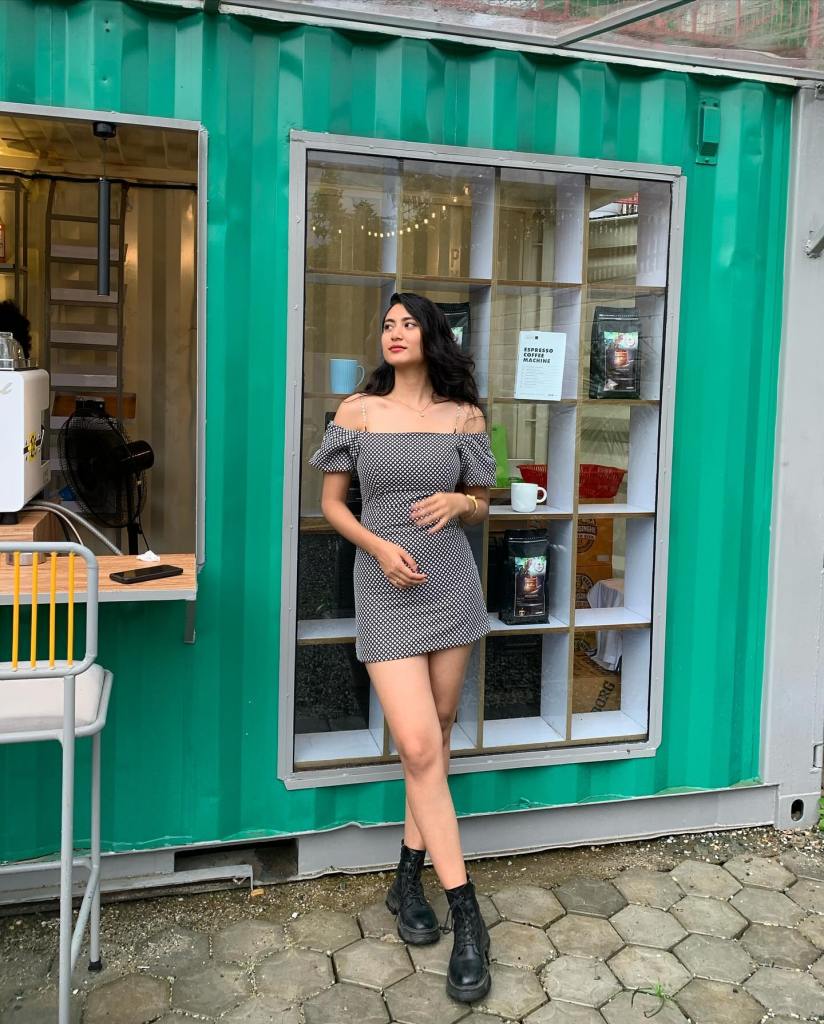 Denim Jacket Over Off-The-Shoulder Dress Denim Jacket Over Off-The-Shoulder Dress — Doc Martens Outfits