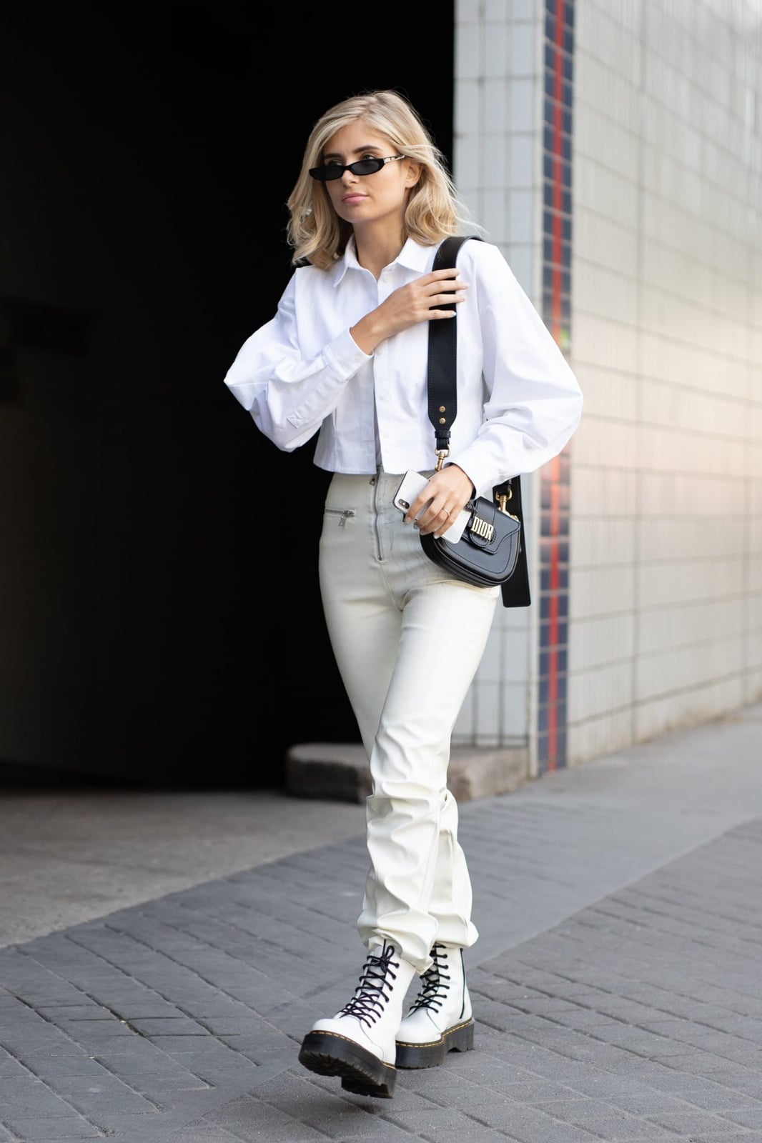 White Button-Up With High Waisted Pants White Button-Up With High Waisted Pants — Doc Martens Outfits