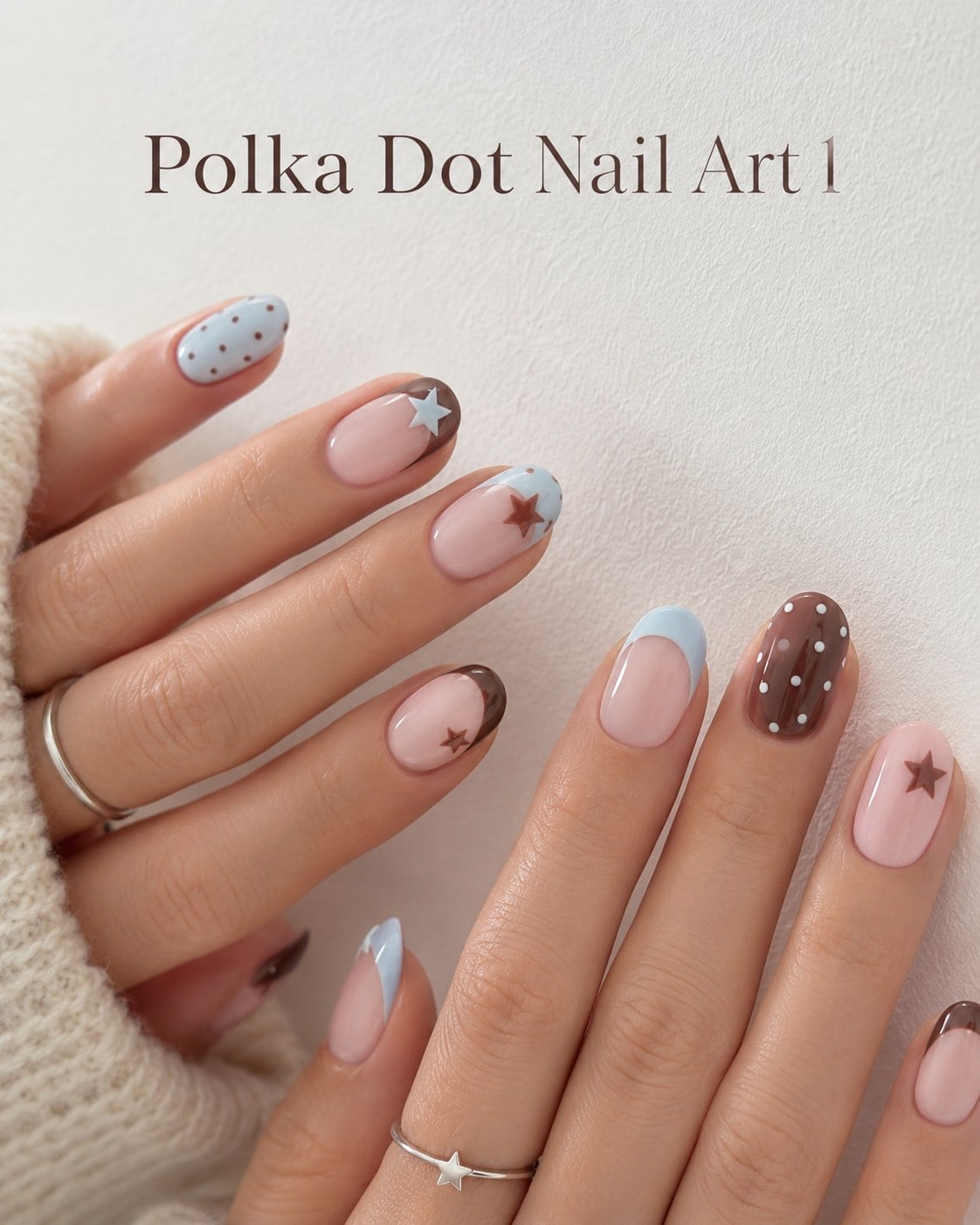 Mixed Dot and Star French Manicure Mixed Dot and Star French Manicure — Dots Nail Designs