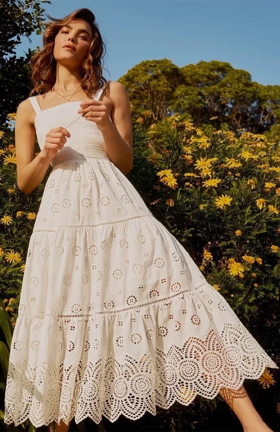 White Broderie Anglaise Cotton Midi Dress White Broderie Anglaise Cotton Midi Dress — Dress Ideas