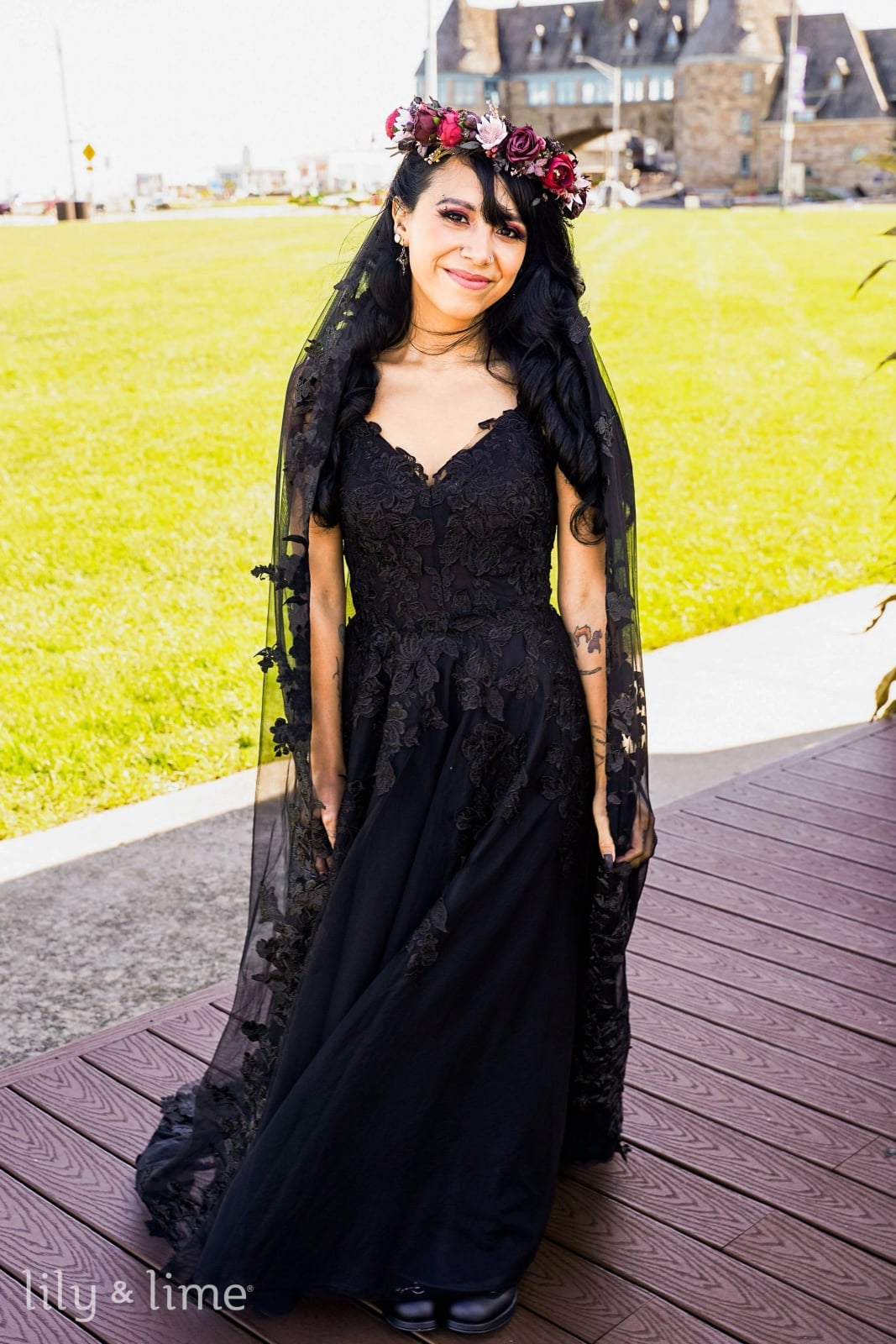 Black Lace Bridal Gown with Tulle Skirt Black Lace Bridal Gown with Tulle Skirt — Dress Ideas