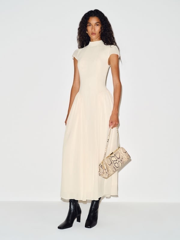Ivory Crepe Cap Sleeve Dress Ivory Crepe Cap Sleeve Dress — Dress with Sleeves