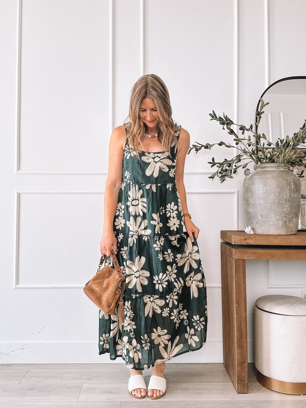 Dark green floral tiered maxi dress Dark green floral tiered maxi dress — Dresses for Moms