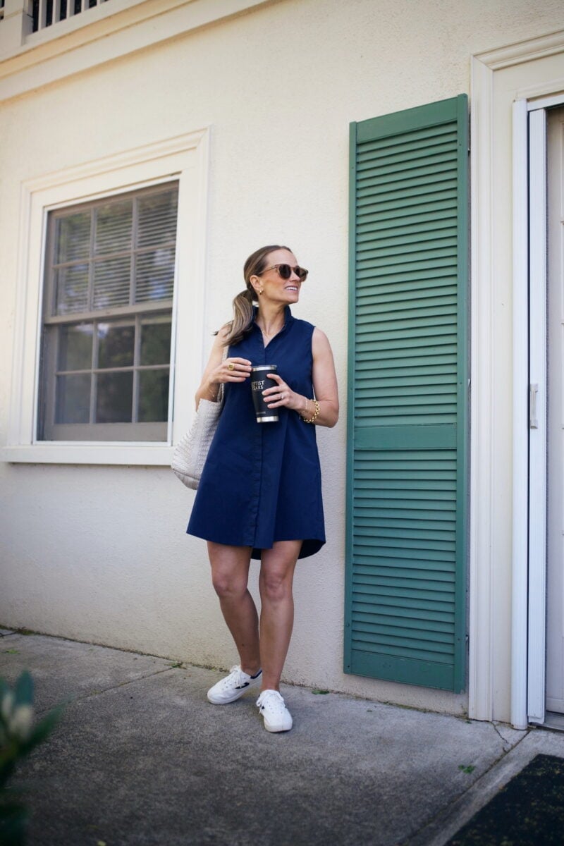 Navy blue sleeveless shirt dress Navy blue sleeveless shirt dress — Dresses for Moms