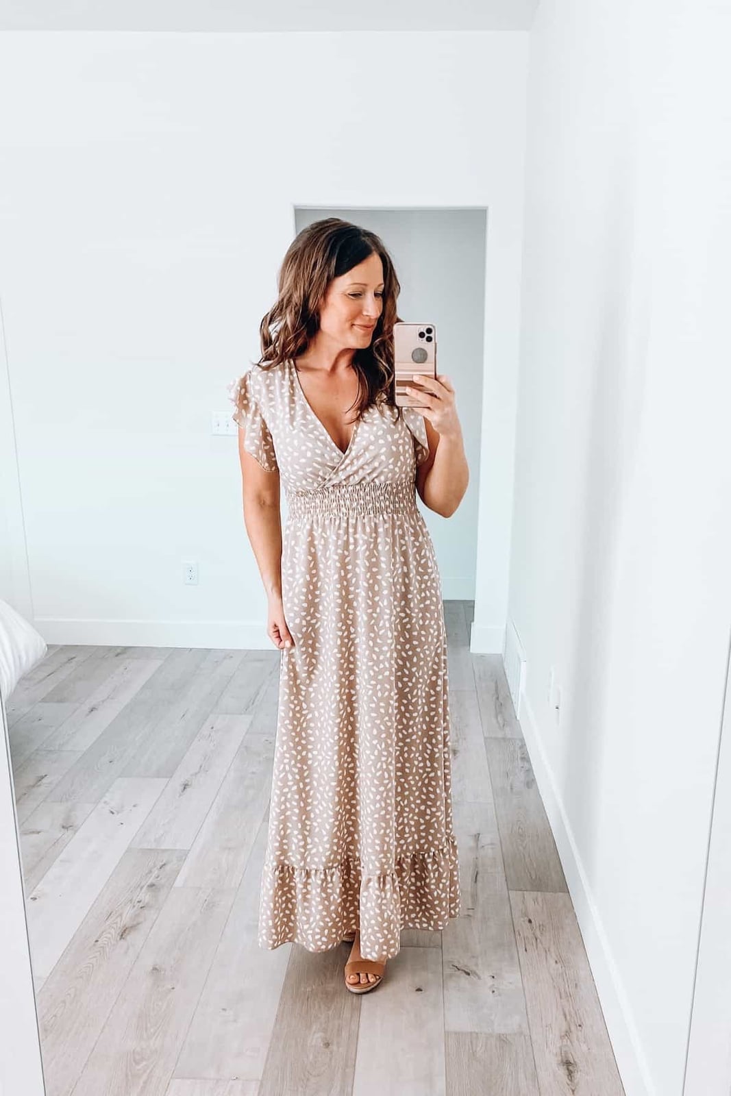 Beige abstract print maxi dress Beige abstract print maxi dress — Dresses for Moms
